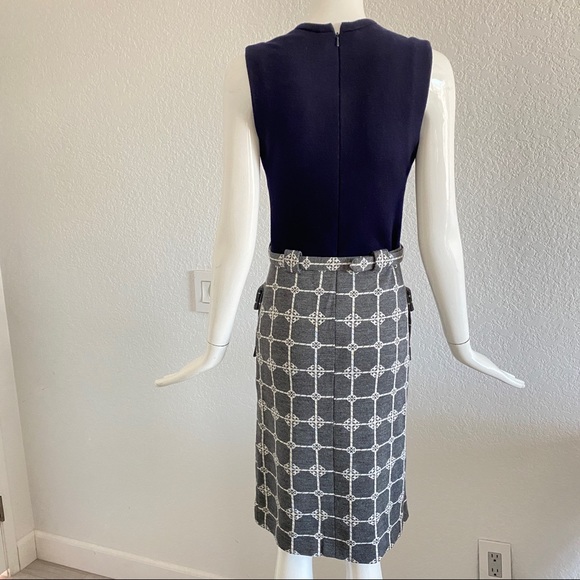 Tory Burch navy belted logo sheath dress - Picture 7 of 11